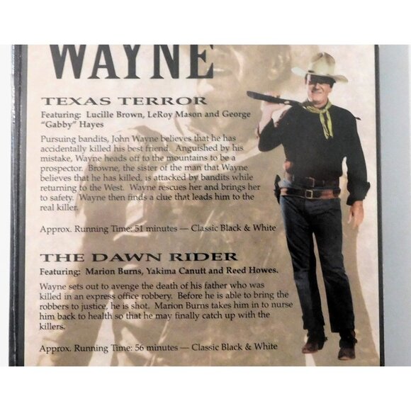 The Duke John Wayne 2-Disc DVD Texas Terror & The Dawn Rider - Picture 3 of 3